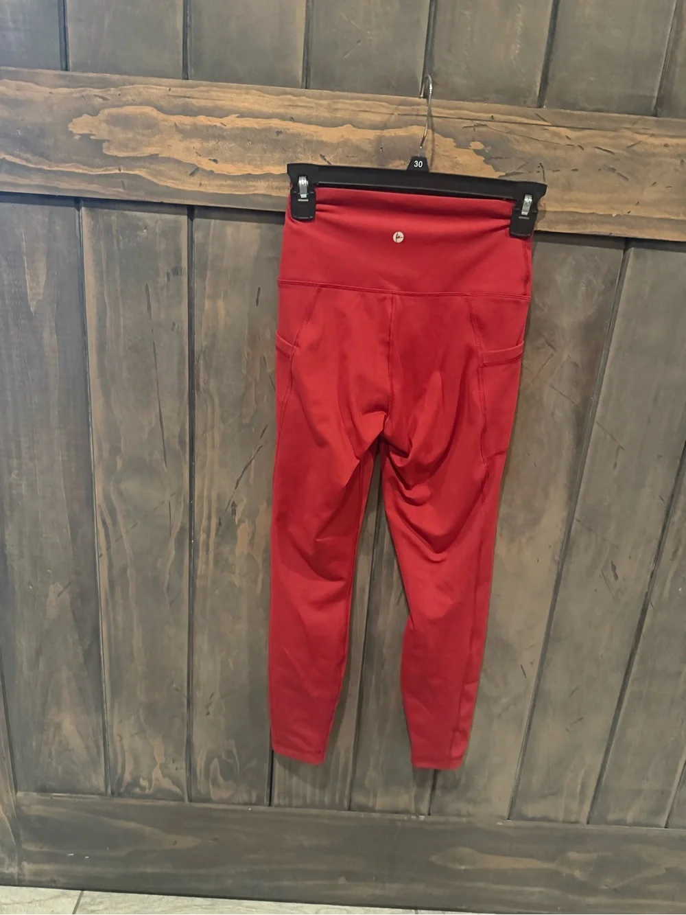 90 Degree Reflex Red High-Waist Leggings with Side Pockets